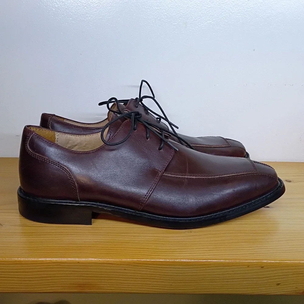 Florsheim Men's Dress Shoes‎ Size 10 D Square Toe Brown Derby Oxfords Leather